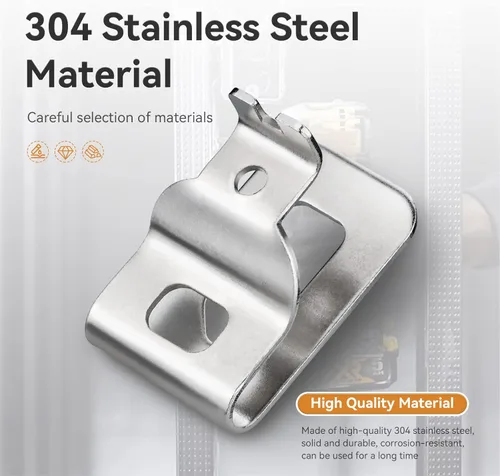 Vista 2 de Clips de cinturón para Dewalt, 6 piezas de clips para herramientas de perforación de acero inoxidable 304 con tornillos para Dewalt N268241 N086039