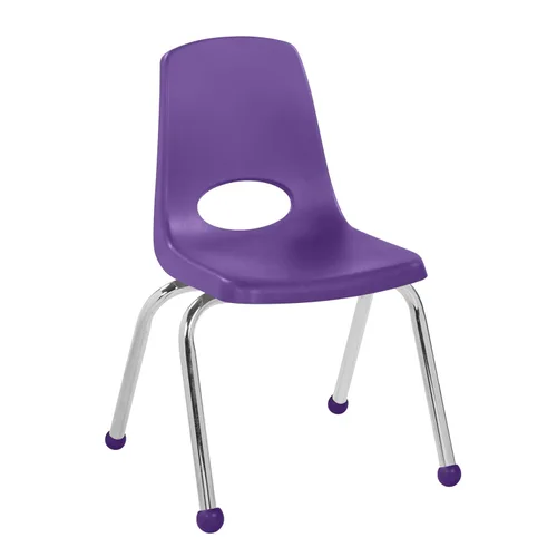 Vista 44 de FDP 11559-SD - Silla escolar apilable de 16 pulgadas, asiento apilable para estudiantes con patas de acero cromado y deslizadores de bolas