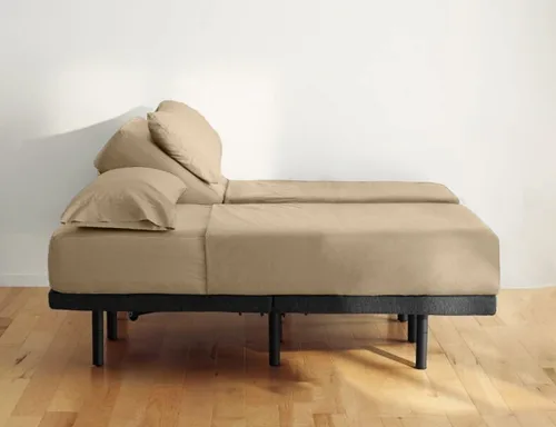 Vista 16 de Juego de sábanas divididas tamaño King para cama ajustable, suave de 1000 hilos, 100% algodón egipcio, tejido satinado, juego de 5 piezas con 2