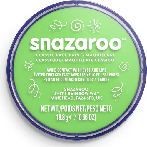 Vista 8 de Snazaroo - Pintura clásica para rostro y cuerpo, frasco de 0.66 oz (18.8 g), verde lima