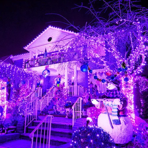 Vista 4 de Guirnalda de luces de 33 pies con 100 luces LED con controlador de modos de memoria, luces extensibles al aire libre para dormitorio, boda, Navidad