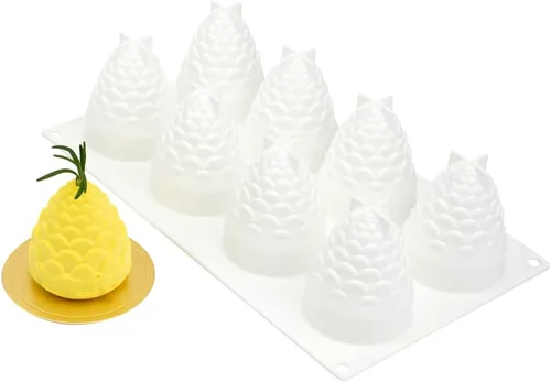Vista 15 de Restaurantware - Molde para pastel de calabaza de 6 cavidades de Pastel, 1 molde de calabaza 3D listo para horno - Molde de silicona blanca