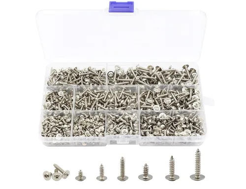 Vista 8 de LBY 900 piezas M2.3 M2.6 M3 tornillos autorroscantes de cabeza de truss, tornillos de cabeza de oblea, tornillo de arandela de cabeza panorámica
