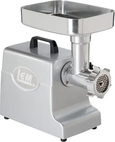 Vista 2 de LEM Products 1158 Mighty Bite - Molinillo eléctrico de carne, aluminio y productos 1606 5 libras de acero inoxidable para salchichas verticales