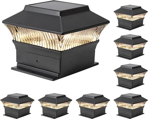 Vista 10 de Luces solares modernas para tapa de poste #1 (se adapta al poste de 4 x 4, nominal 4 x 4 y 6 x 6), 50 lúmenes con tres opciones de temperatura