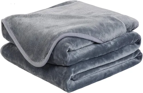 Vista 10 de Manta suave tamaño King cálida y mullida de microfelpa ligera de forro polar térmico para sofá y cama, 90 x 108 pulgadas, color negro