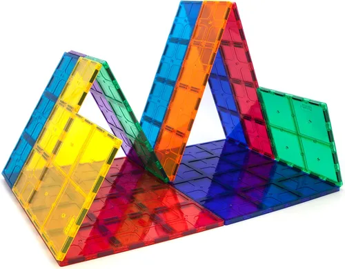 Vista 2 de PicassoTiles 12 azulejos magnéticos grandes + funda de transporte de juguetes impermeable, base estabilizadora de gran tamaño, base de placa Jumbo