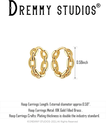 Vista 3 de Dremmy Studios arracadas de oro de 18 quilates, dublé de oro, exquisitas, con borlas, abiertas, colgantes, con cruces, gotas, formas geométricas