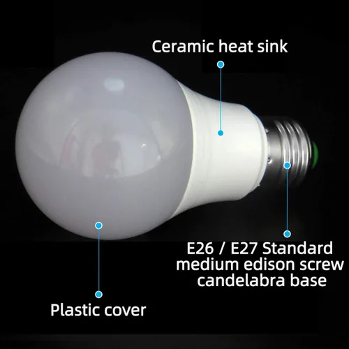 Vista 7 de Bombillas LED E26 de bajo voltaje de 12 V, 5 W, A19, bombilla estándar Edison con base de tornillo equivalente a 50 W, lámpara halógena blanca
