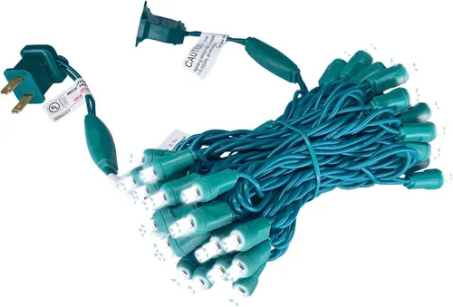 Vista 10 de Luces de Navidad LED, juego de luces LED comerciales en miniatura, 120V UL, luces navideñas con cable verde