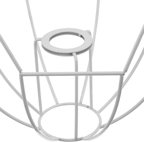 Vista 3 de Housoutil Marco de pantalla de lámpara, juego de anillos E27, cúpula de hierro, pantalla de alambre, anillo de tambor, jaula de luz, pantalla