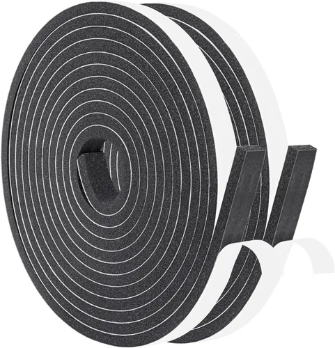 Vista 18 de Yotache - 2 rollos de cinta adhesiva de espuma de 1" de ancho x 1/8" de grosor, burlete de neopreno de alta densidad para aislamiento de puertas