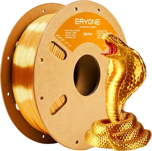 Vista 282 de ERYONE Filamento de ácido poliláctico (PLA) de seda para impresora 3D, de 1.75 mm +/- 0.03 mm, carrete de 1 kg (2.2 libras), verde esmeralda seda