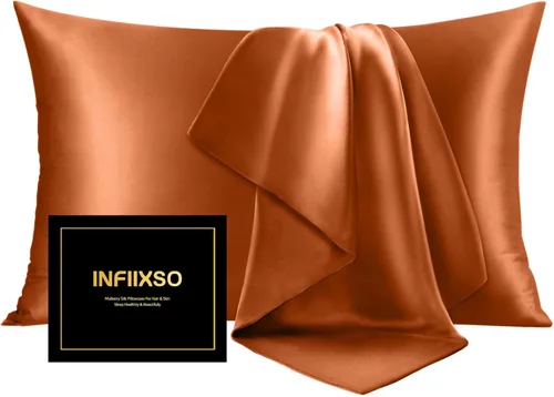 Vista 37 de INFIIXSO Funda de almohada de seda de morera, para cabello y piel, tamaño estándar, cremallera oculta, 20 x 26 pulgadas, suave y refrescante