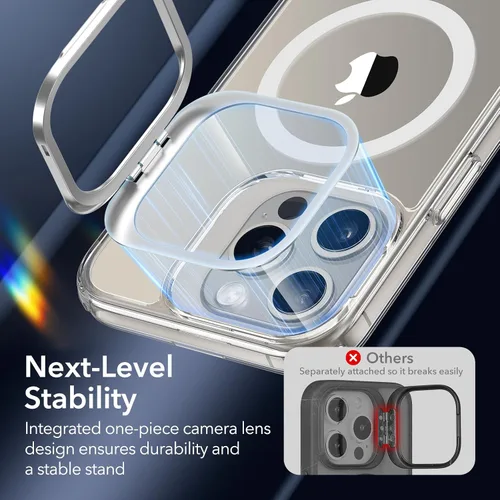 Vista 9 de ESR Funda para iPhone 15 Pro Max, Compatible con MagSafe, Funda Protectora Transparente de Grado Militar para iPhone 15 Pro Max, Funda de Teléfono