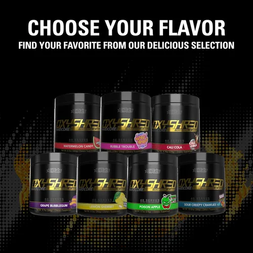 Vista 7 de EHP Labs OxyShred Hardcore Super Dosed Polvo de Pre Entrenamiento - Polvo de preentrenamiento con L Glutamina y Acetil L Carnitina, Bebida