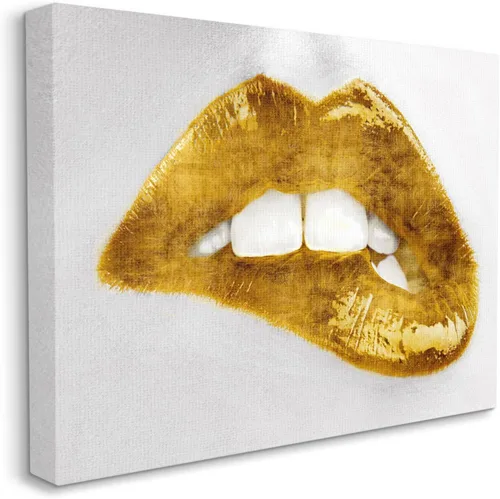Vista 2 de Stupell Industries Modern Yellow Fashion Lip Bite Glam Feminine Photography