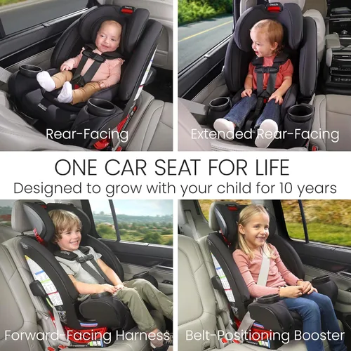 Vista 4 de Britax One4Life - Asiento convertible todo en uno para auto, 3 en 1, silla y asiento elevador con instalación ClickTight, capacidad extendida hacia