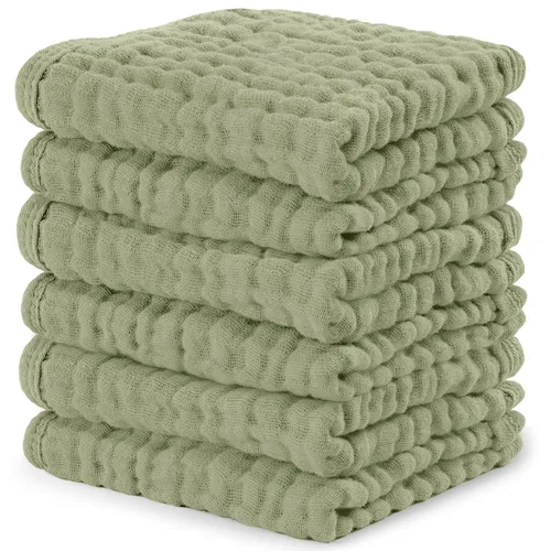 Vista 28 de Comfy Cubs - Paquete de 6 paños de muselina para eructos, 20 x 10 pulgadas, grandes, de 6 capas, 100 % algodón ultra absorbente para babeo
