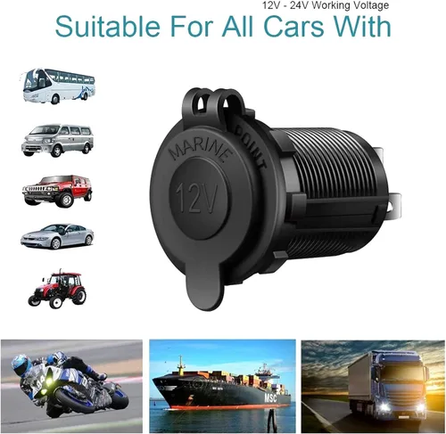 Vista 7 de ZHSMS - Enchufe para encendedor de cigarrillos, automóvil, motocicleta, ATV RV, enchufe para encendedor, toma de corriente, receptáculo de 12V