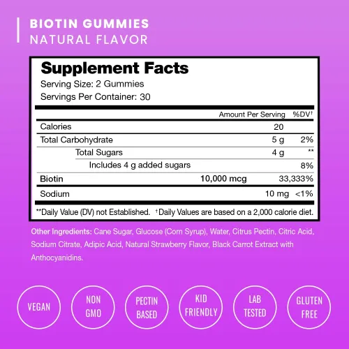 Vista 2 de NutraChamps Gomitas de biotina (paquete de 2) y multivitaminas líquidas, paquete de 3