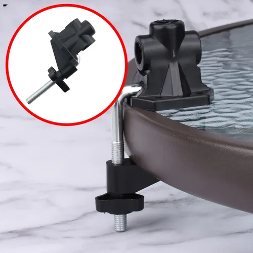 Vista 5 de CHENJIN Soporte de montaje de lámpara de escritorio de metal, brazo oscilante, clip de soporte de abrazadera de luz de dibujo, negro