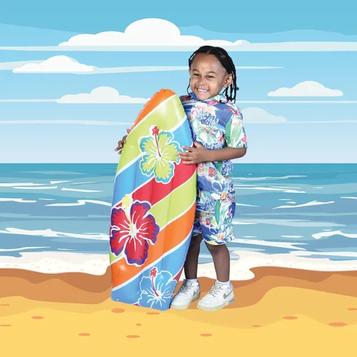 Vista 6 de US Toy One grande inflable Surf Board Luau Decoración Tema playa piscina Juguete, 36 pulgadas, Multicolor