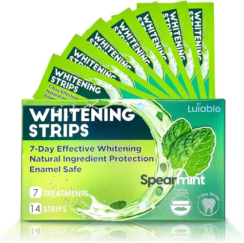 Vista 7 de Tiras blanqueadoras de dientes para dientes blancos: blanqueador de dientes formulado por dentistas profesionales, esmalte seguro antideslizante 14