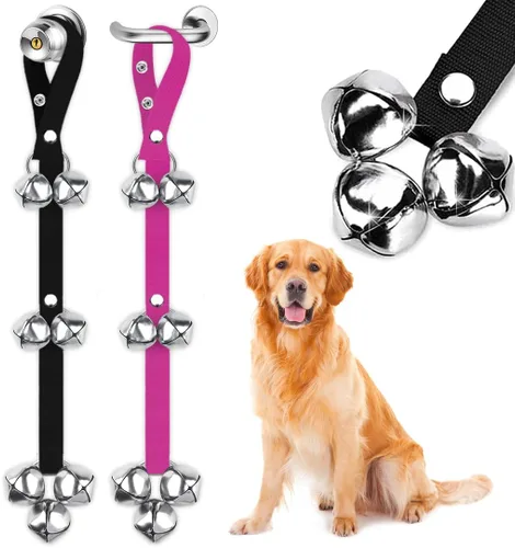 Vista 11 de BLUETREE Paquete de 2 timbres para perros de alta calidad, campanas ajustables para entrenar a tu cachorro de la manera fácil, 7 timbres extra