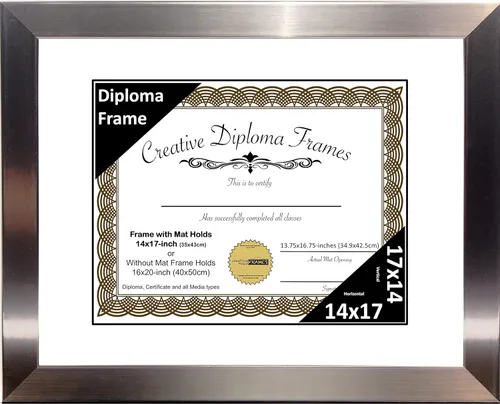 Vista 16 de Creative Picture Frames Carnegie - Marco de diploma de acero inoxidable con acabado de acero inoxidable de 12 x 16 pulgadas con vidrio negro