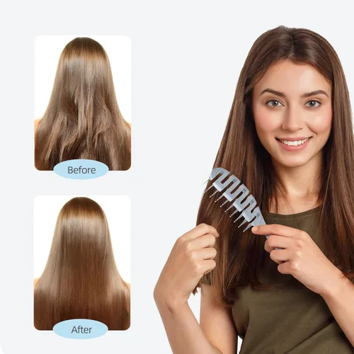 Vista 6 de Cepillo de pelo Ecoed, cepillo ventilado desenredante, desenreda y alisa rápidamente el cabello para pelo rizado, grueso y liso, cepillo de pelo Azul