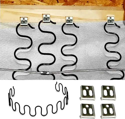 Vista 6 de Muelles de repuesto para sofá, 2 resortes de 22 pulgadas con 8 clips en S, kit de reparación de resortes de sofá de diámetro de alambre 4.0
