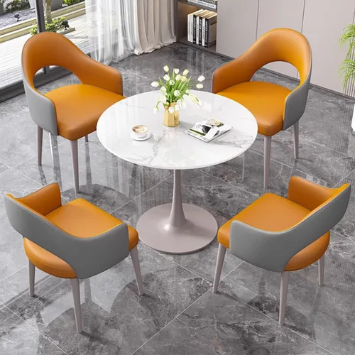 Vista 15 de YVYKFZD Office Reception Room Club Table, Kitchen Dining Table Set for 4, Simple Round Conference Table, Industrial Coffee Table Conference Room