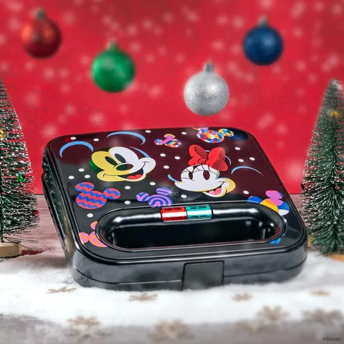 Vista 6 de Uncanny Brands Sandwichera Disney Mickey y Minnie Mouse - Pequeño aparato de cocina