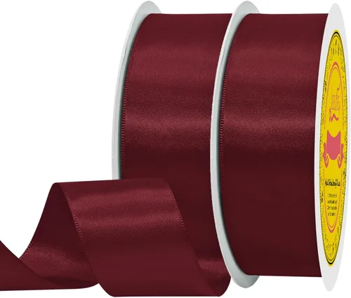 Vista 68 de Cinta de satén plateada de doble cara de 1-1/2 pulgadas x 50 yardas, cinta plateada de poliéster para envolver regalos, muy adecuada para bodas