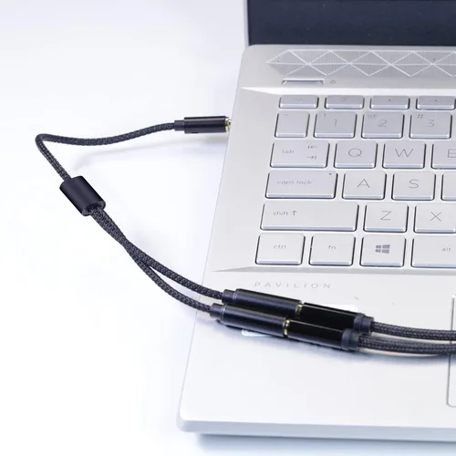 Vista 6 de HIEbee - Adaptador divisor de auriculares 2 en 1 de 0.138 in (micrófono + audio) hembra a macho y macho a hembra, cable en Y compatible con PS4