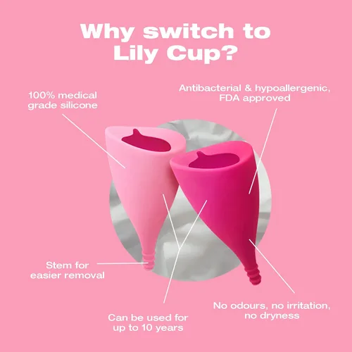 Vista 4 de Copa menstrual Lily Cup de Intimina, talla A, Rosado, 1, 1