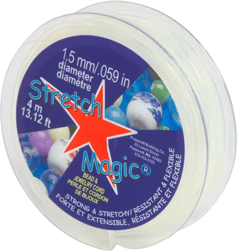 Vista 31 de Stretch Magic Hilo elástico para cuentas – Color transparente, 0.6 mm de diámetro, 10 metros (32 pies) - Fácil de anudar, hilo fuerte y elástico