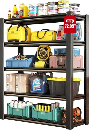 Vista 11 de 67" W Garage Shelving, Adjustable Metal Shelving, 5000LBS Heavy Duty Storage Shelves, 4 Tier Industrial Shelving for Shop, Garage, Warehouse