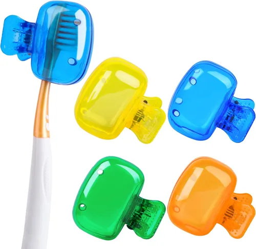 Vista 11 de Paquete de 4 fundas para cepillos de dientes, estuche portátil de plástico para cepillo de dientes para viajes, negocios, camping, escuela, hogar