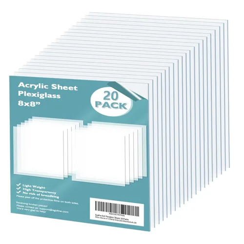Vista 15 de Egofine Láminas de Plexiglás Láminas de Acrílico Paquete de 12 de 8.5x11'' 0.04 de Grosor Plástico Transparente Fundido Cristal Plexi Transparente