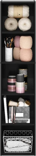 Vista 5 de Furinno - Estantería de cubos de 5 niveles serie Luder para libros y almacenamiento, color negro