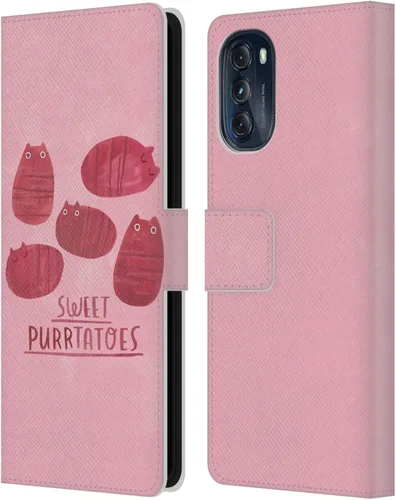 Vista 15 de Head Case Designs Officially Licensed Planet Cat Avocato Puns Leather Book Wallet Case Cover Compatible with Motorola Moto G (2022)