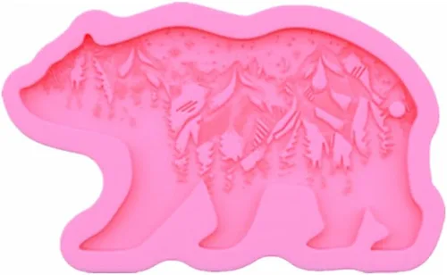 Vista 3 de Molde para llavero de oso, paquete de 2 moldes de chocolate de osos, molde de cocina, molde de resina, moldes de decoración de pasteles, molde