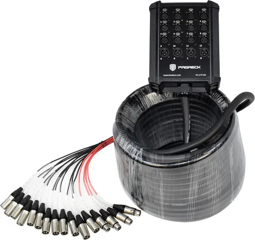 Vista 15 de PRORECK Cables Serpiente de Placa de Circuito de Envío XLR de Perfil Bajo de 12 Canales, Cable Divisor XLR para En Vivo, Grabación, Escenario