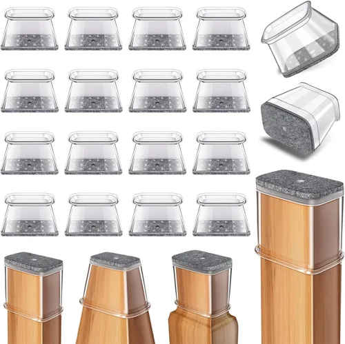 Vista 7 de 24 protectores de suelo redondos para patas de silla, de fieltro de silicona, almohadillas para patas de muebles, cubiertas para pisos de madera