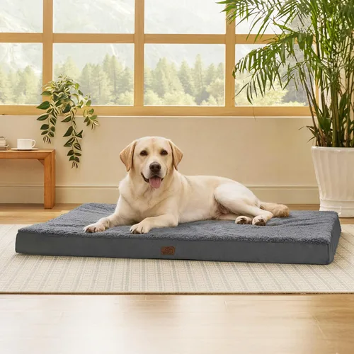Vista 28 de Bedsure - Camas XL para perros de tamaño grande - Cómodas camas planas extra grandes para mascotas con funda extraíble y lavable, colchón ortopédico