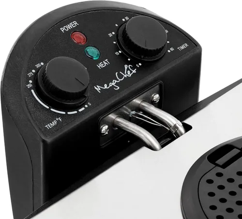 Vista 5 de MegaChef Freidora eléctrica de aceite con control de temperatura ajustable y temporizador (3.17 cuartos de galón)