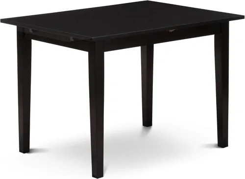 Vista 8 de East West Furniture NFVA3-BLK-C - Juego de comedor de 3 piezas que contiene una mesa de comedor rectangular con hojas de mariposa y 2 sillas