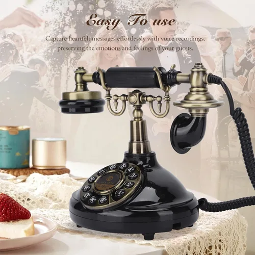 Vista 5 de Libro de visitas de audio negro, alternativa de libro de visitas de boda vintage, libro de invitados Polaroid con audio para boda, baby shower